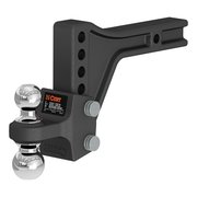 Curt Adjustable Trailer Hitch Ball Mount with Dual Ball, 2 Shank, 15K 45935
